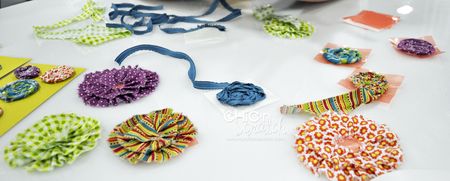 Fabric Flowers using Sticky Rounds